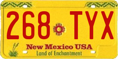 NM license plate 268TYX