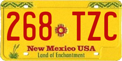 NM license plate 268TZC