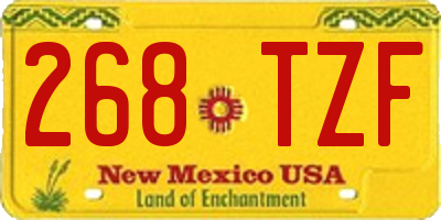 NM license plate 268TZF