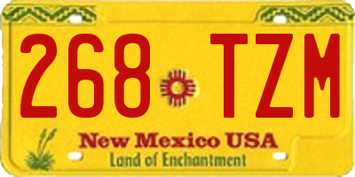 NM license plate 268TZM