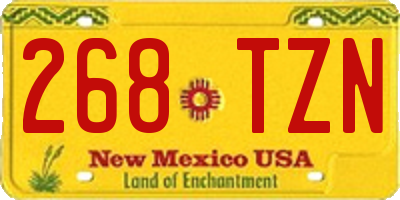 NM license plate 268TZN