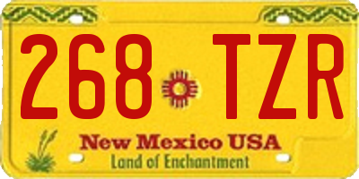 NM license plate 268TZR