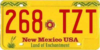 NM license plate 268TZT