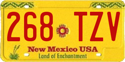 NM license plate 268TZV