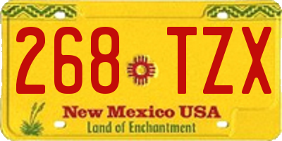 NM license plate 268TZX