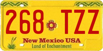 NM license plate 268TZZ