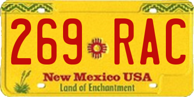 NM license plate 269RAC