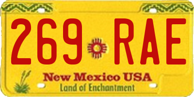 NM license plate 269RAE