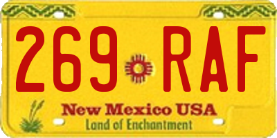 NM license plate 269RAF