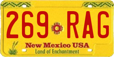 NM license plate 269RAG