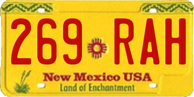 NM license plate 269RAH