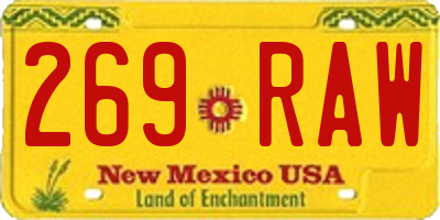 NM license plate 269RAW