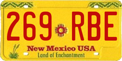 NM license plate 269RBE