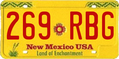 NM license plate 269RBG