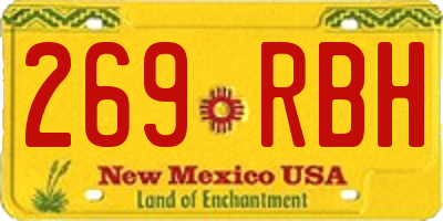 NM license plate 269RBH