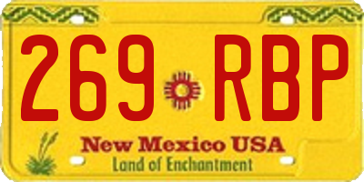 NM license plate 269RBP