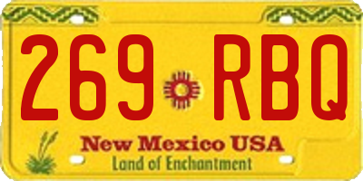 NM license plate 269RBQ