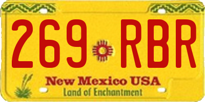 NM license plate 269RBR