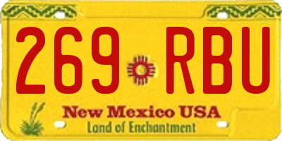 NM license plate 269RBU