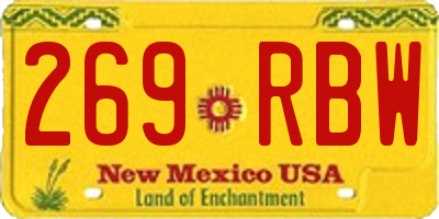 NM license plate 269RBW