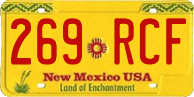 NM license plate 269RCF