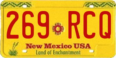 NM license plate 269RCQ