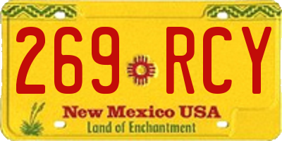 NM license plate 269RCY