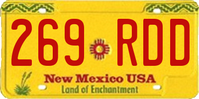 NM license plate 269RDD