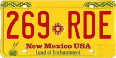 NM license plate 269RDE