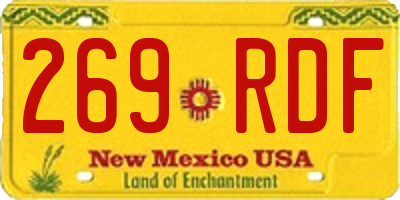 NM license plate 269RDF
