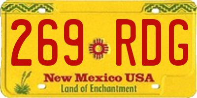 NM license plate 269RDG