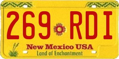 NM license plate 269RDI