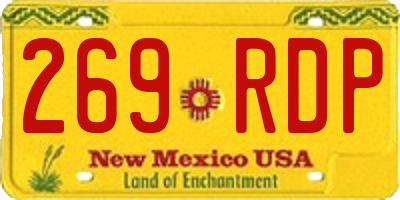 NM license plate 269RDP