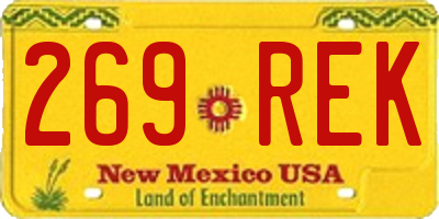 NM license plate 269REK