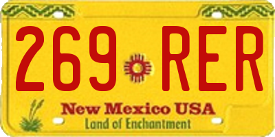 NM license plate 269RER