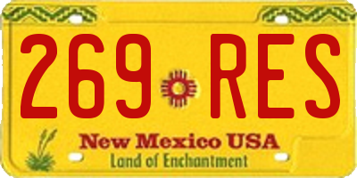NM license plate 269RES
