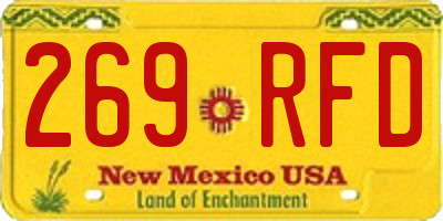 NM license plate 269RFD