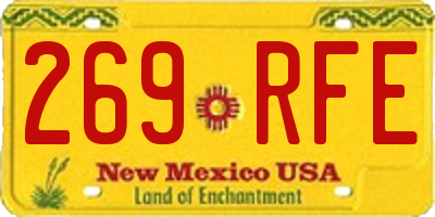 NM license plate 269RFE