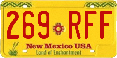 NM license plate 269RFF