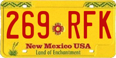 NM license plate 269RFK