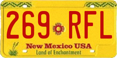 NM license plate 269RFL