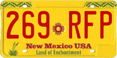 NM license plate 269RFP