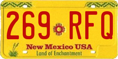 NM license plate 269RFQ