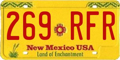 NM license plate 269RFR