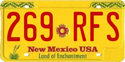 NM license plate 269RFS
