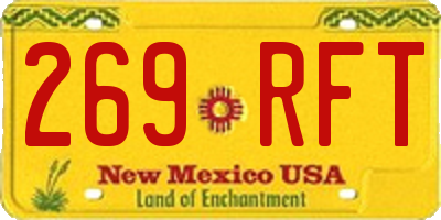 NM license plate 269RFT