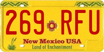NM license plate 269RFU