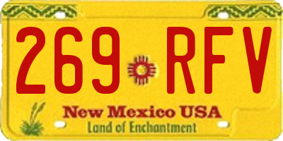 NM license plate 269RFV