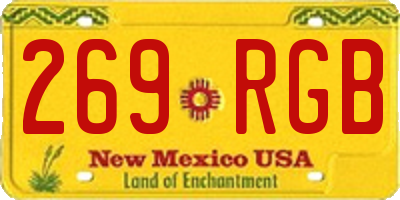 NM license plate 269RGB