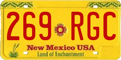 NM license plate 269RGC